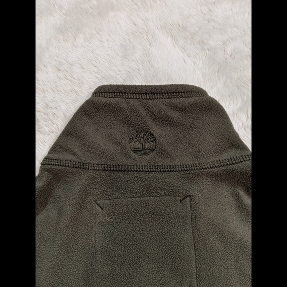 Timberland 1/2 Zip Green Men's Fleece Sweater | L - Picture 6 of 7